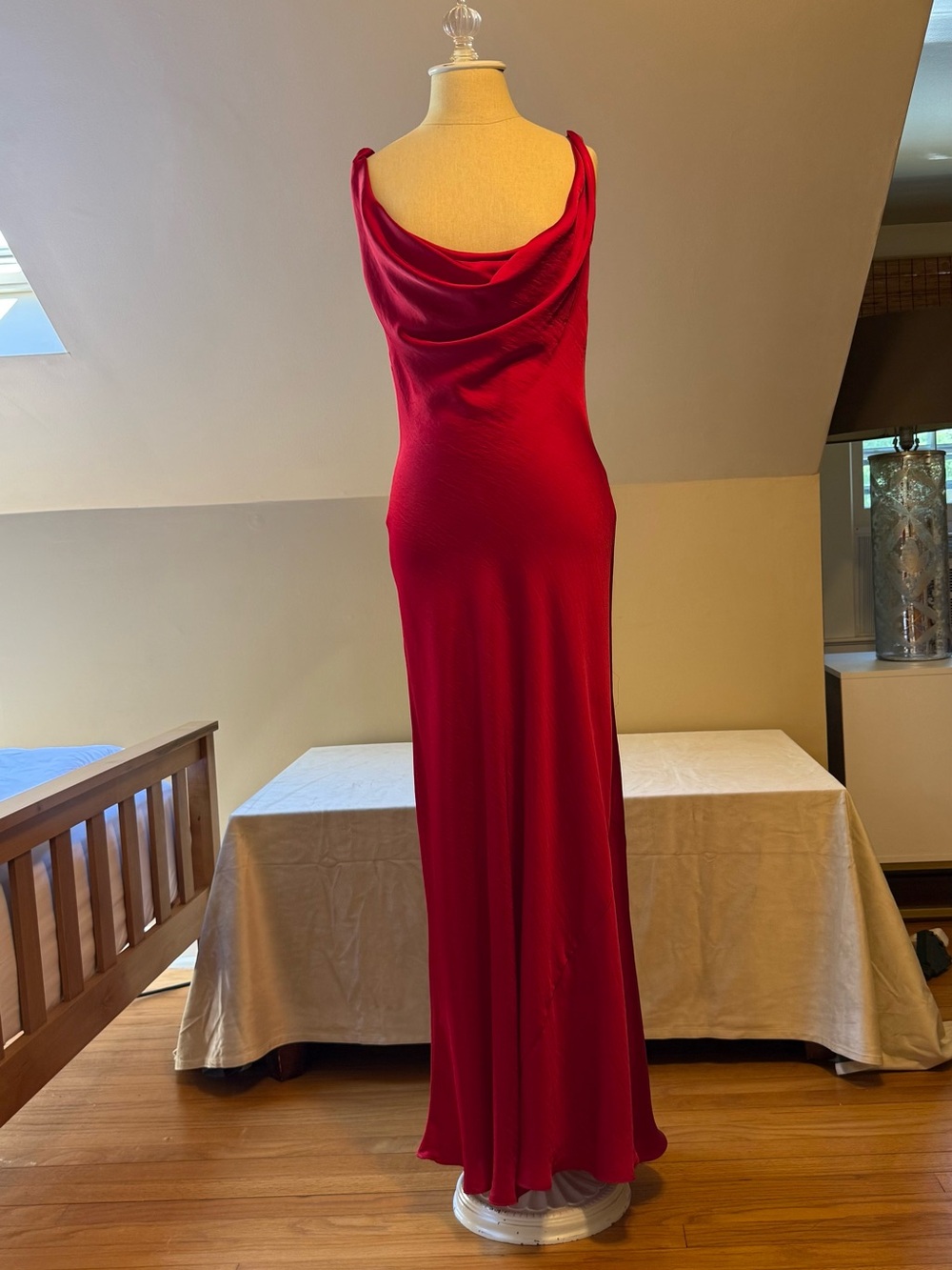 Scarlet Satin Summer Event Gown